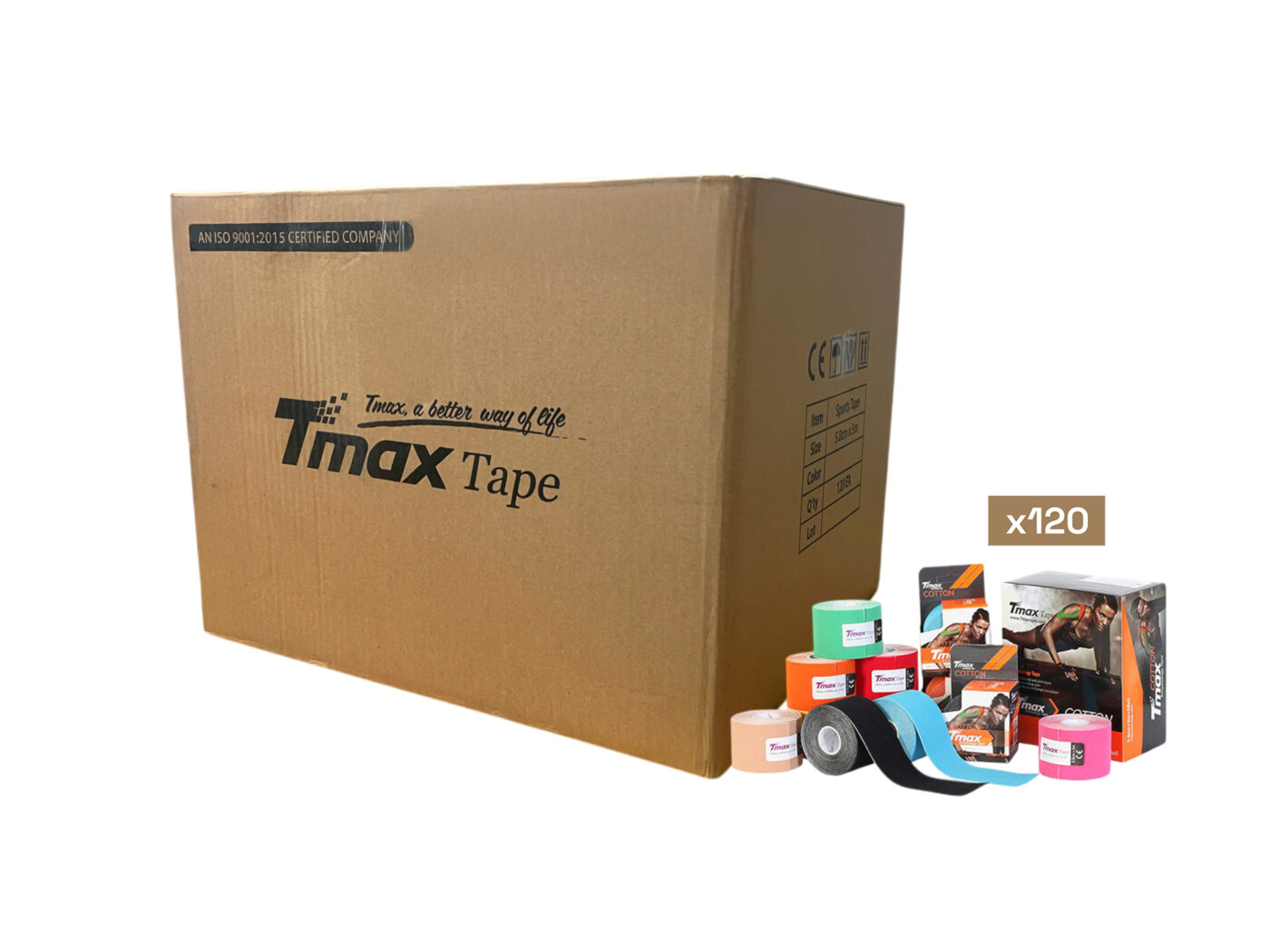 Tmax Kinesio Tape Ağrı Bandı 5 Cm x 5 Metre - 120'li Paket 1 Tmax Kinesio Tape Ağrı Bandı 5 Cm x 5 Metre - 120'li Paket