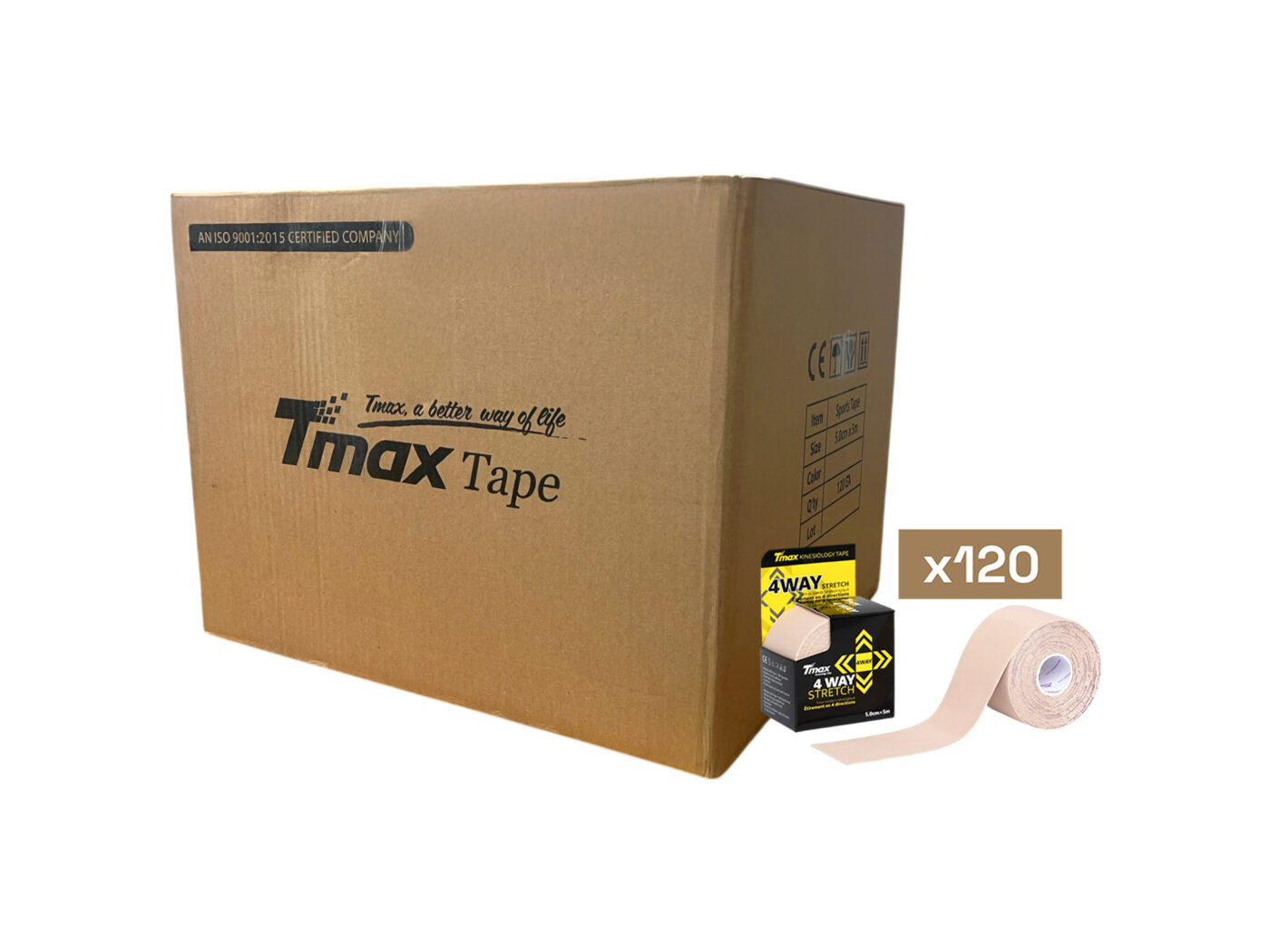 Tmax Biomechanic Tape 4 Way Stretch 120'li Paket 1 Tmax Biomechanic Tape 4 Way Stretch 120'li Paket