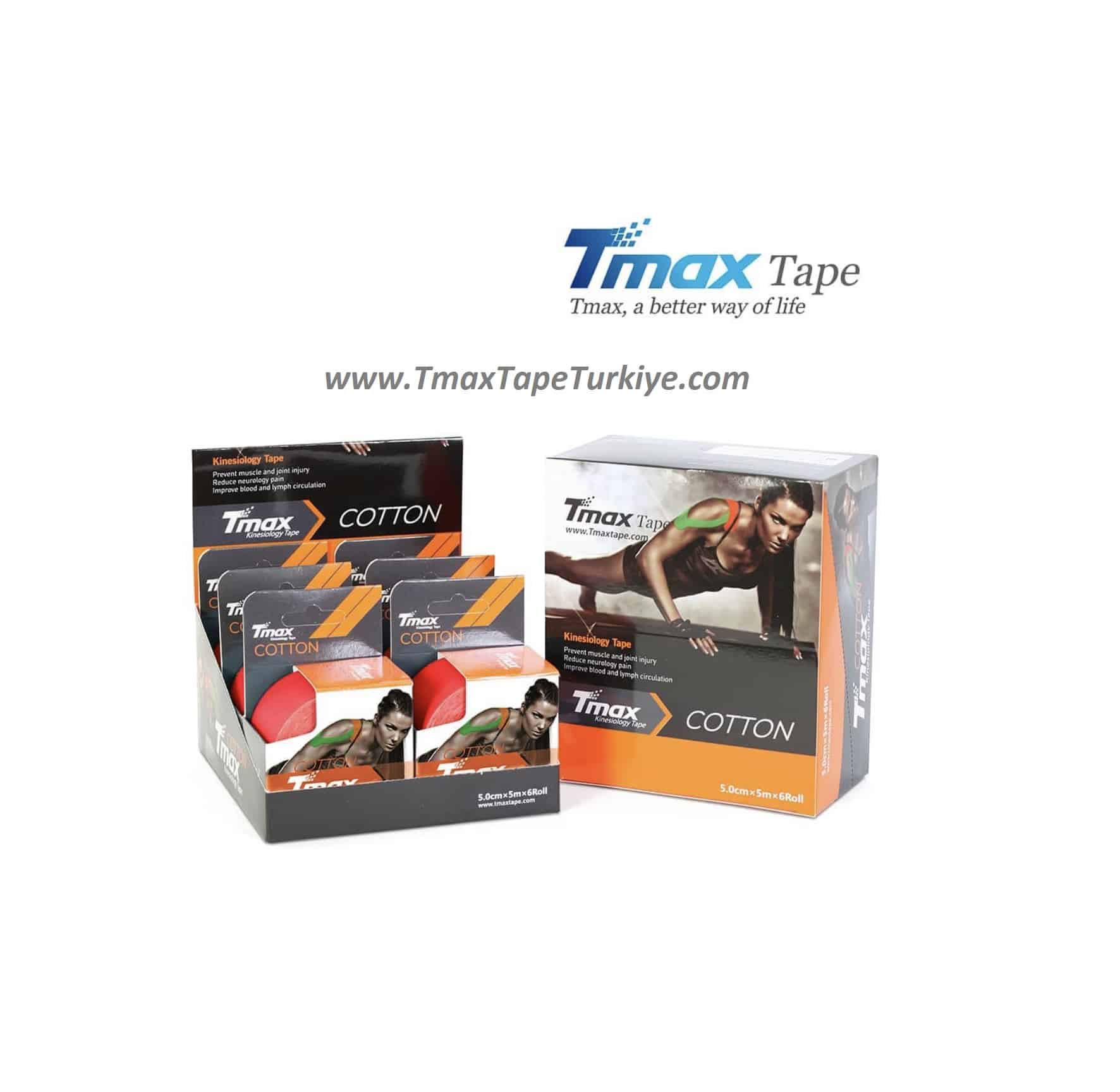 Tmax Kinesio Tape Ağrı Bandı 5 Cm x 5 Metre 6'lı Kutu 3 Tmax Kinesio Tape Ağrı Bandı 5 Cm x 5 Metre 6'lı Kutu - Görsel 3