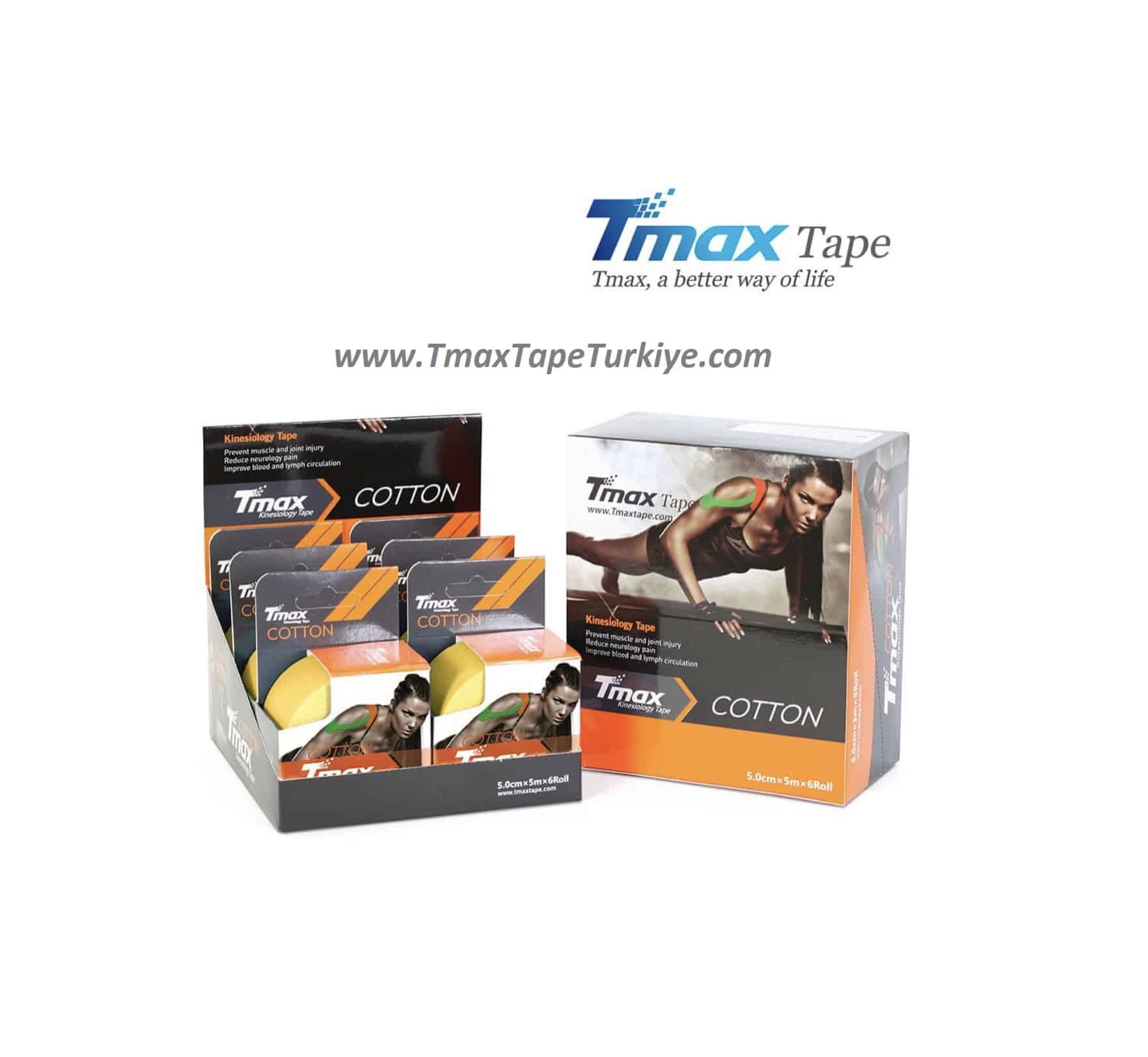 Tmax Kinesio Tape Ağrı Bandı 5 Cm x 5 Metre 6'lı Kutu 7 Tmax Kinesio Tape Ağrı Bandı 5 Cm x 5 Metre 6'lı Kutu - Görsel 7