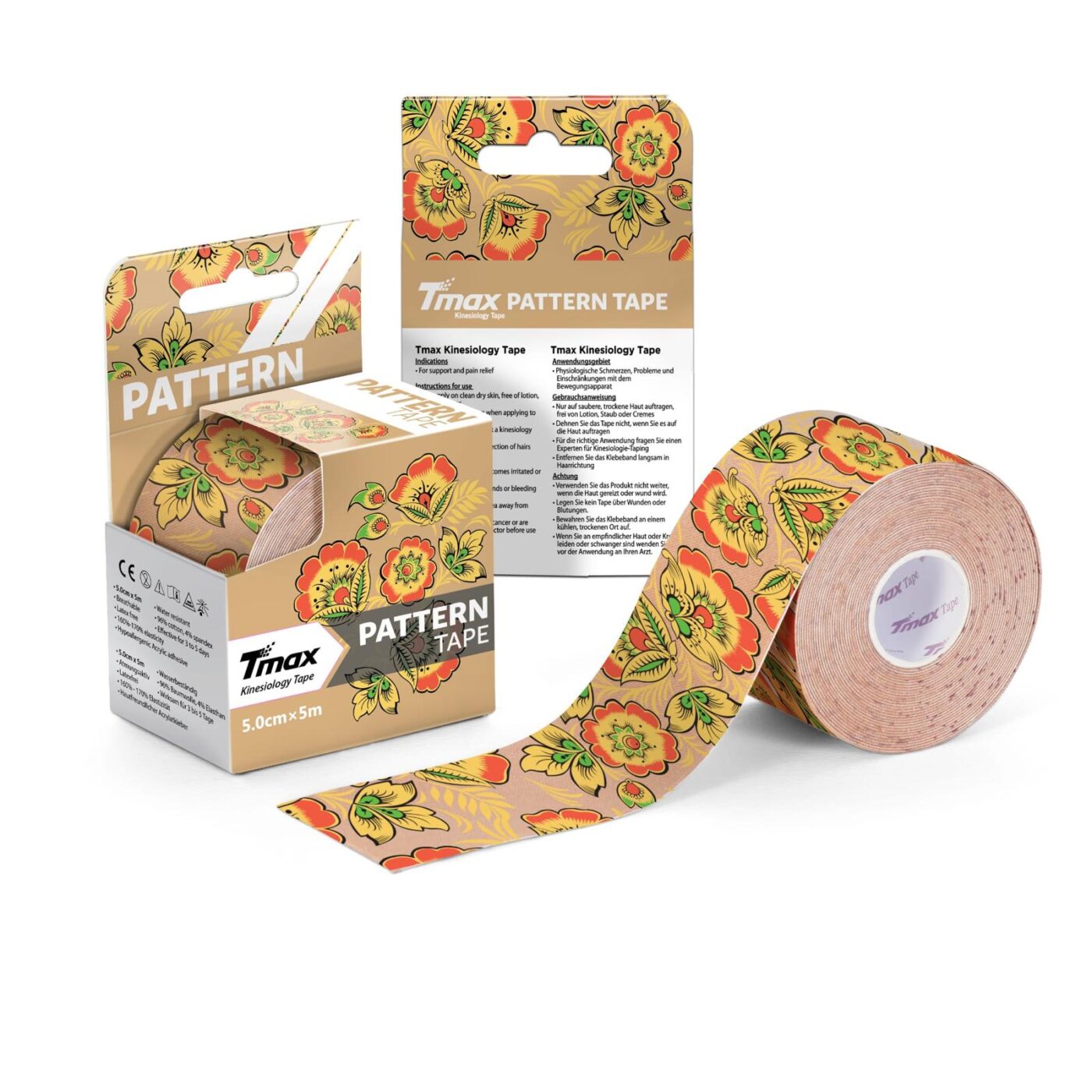 Tmax Gzhel Tape 5 cm x 5 m – Desenli Kinesio Bant 3 Tmax Gzhel Tape 5 cm x 5 m – Desenli Kinesio Bant - Görsel 3